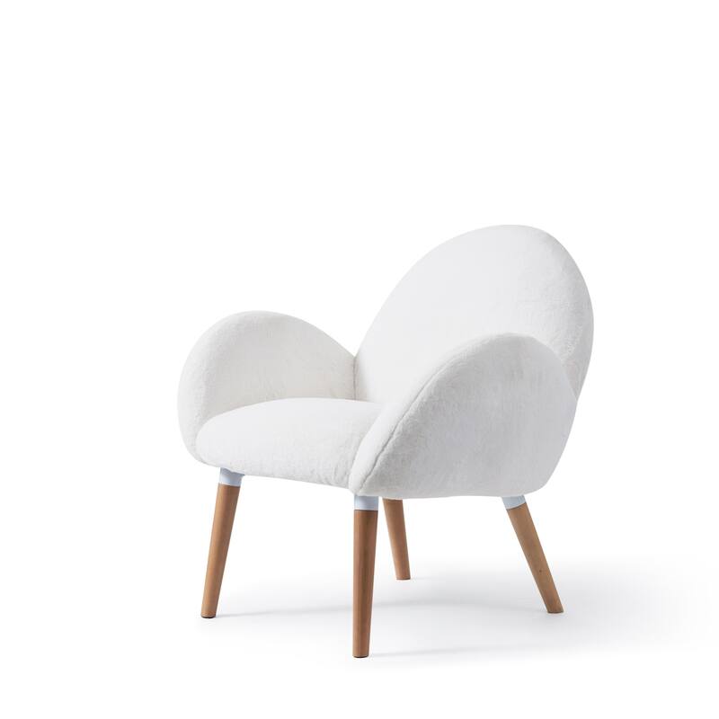 31.89" Upholstered Accent Chair with Beech Frame - White