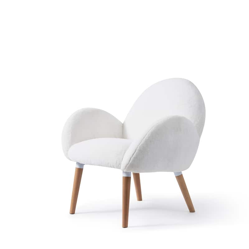 Pure Solid Wood Beech Frame Imitation Lamb Sofa Chair