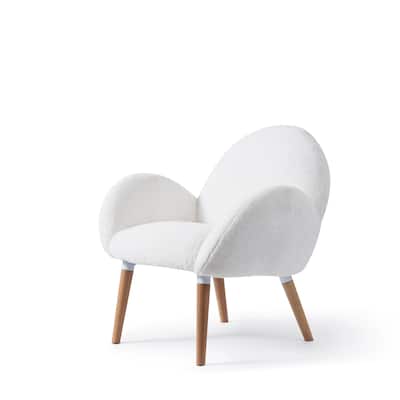 Pure Solid Wood Beech Frame Imitation Lamb Sofa Chair
