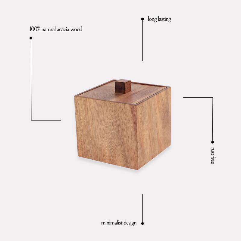 Acacia Wood Bathroom Accessory Set Collection