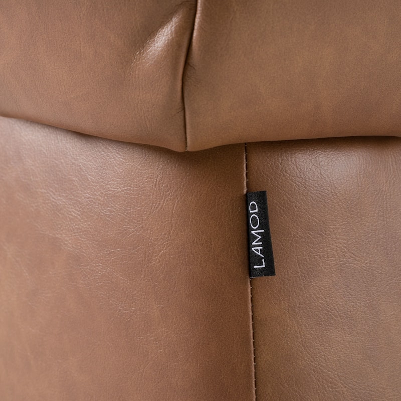 Modrest Standing Modern Brown Vegan Leather Dining Chair