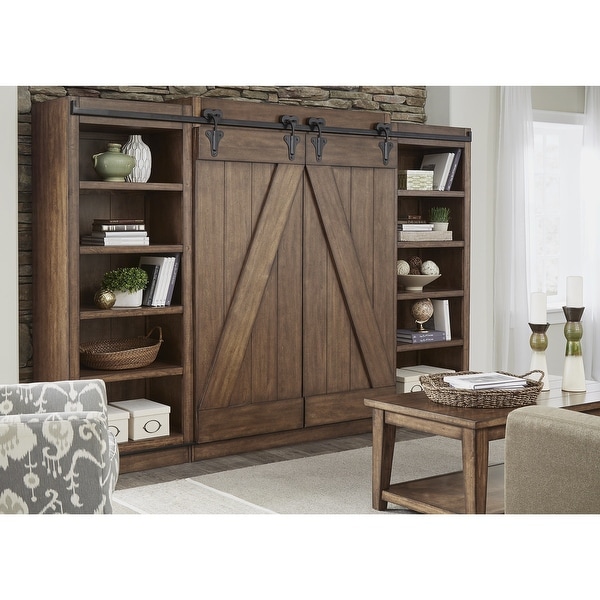 Liberty Lancaster II Antique Brown Farmhouse Entertainment Center with Piers. Opens flyout.
