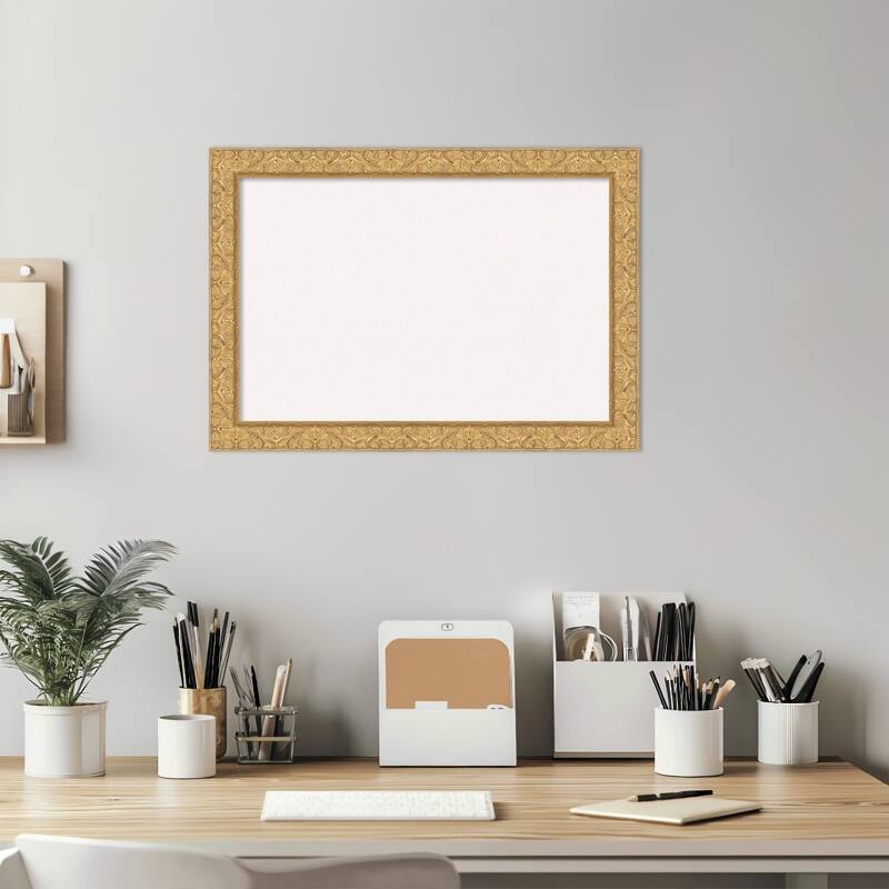 Lila Gold Wood Framed Cork Board - Bulletin Board, Organization Board, Pin Board