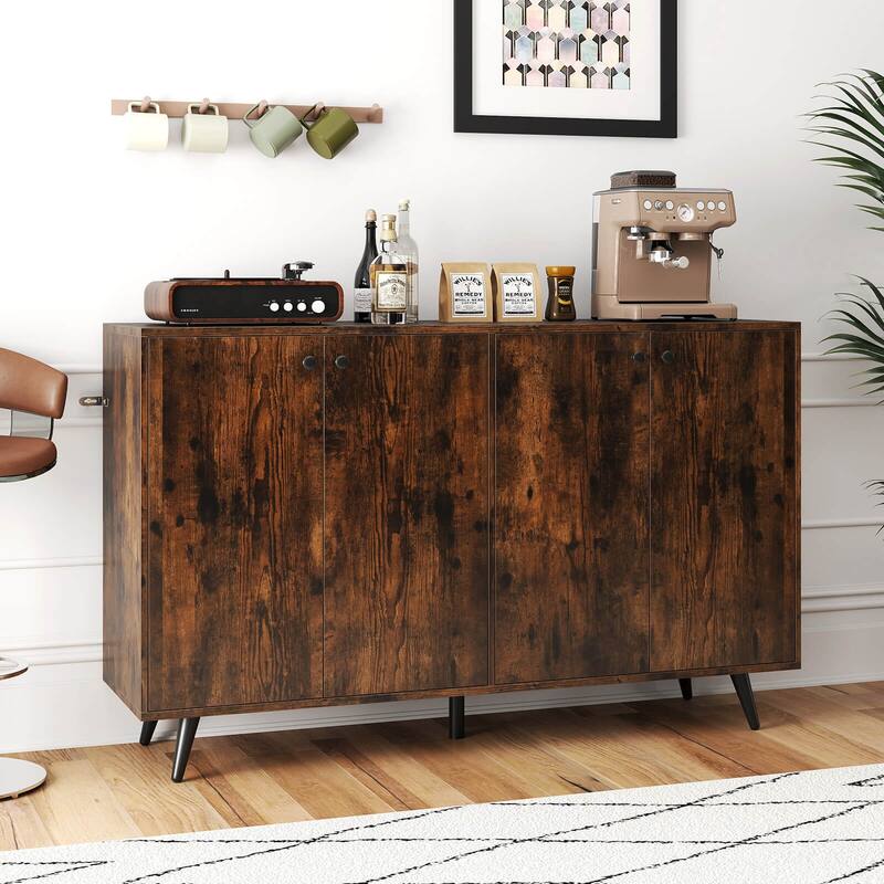 Costway Buffet Sideboard Mid Century Modern 4-Door Storage Cabinet 50" - See Details