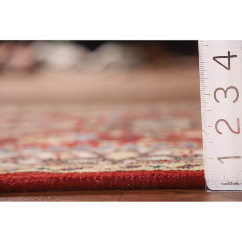 Geometric Red Kazak Indian Runner Rug Handmade Wool Carpet - 2'5"x 7'10"
