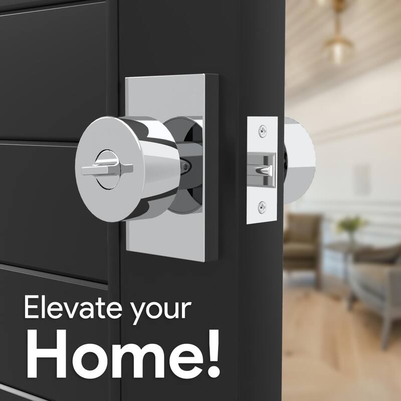 Mega Handles LAURA Entry Round Knob for Left or Right-Handed Doors, Interior/Exterior Door Levers I Reversible Handing