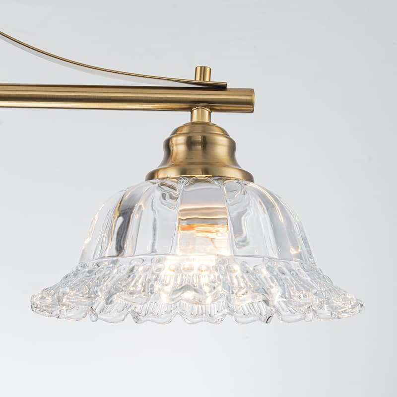 Starsky 3-Light Linear Chandelier With Floral-Inspired Shade