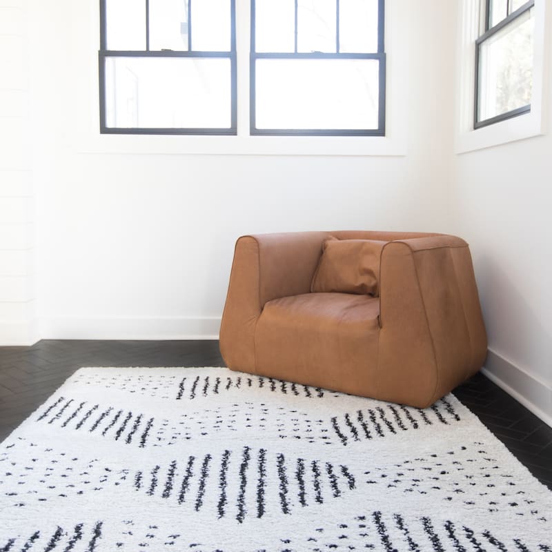Carson Carrington Taxinge Shag Area Rug - 5'3" x 7' - White - Rectangle