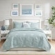 preview thumbnail 1 of 12, Harbor House Seaside 4 Piece Cotton Reversible Embroidered Quilt Set with Throw Pillow Aqua - Full - Queen
