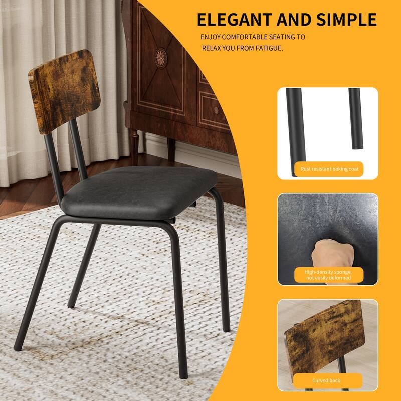 4 Piece Dining Table Set, Kitchen Room Table and 2 Chairs for 4 with Bench for Home, Kitchen, Living Room