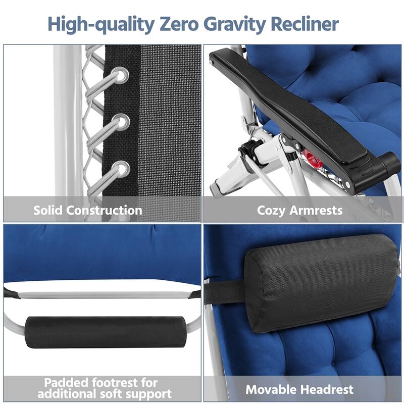 Yaheetech 26in Zero Gravity Recliner with Cotton-padded Mattress