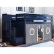 preview thumbnail 41 of 69, JACKPOT Contemporary Low Loft Twin Bed with 3 Step Stairway and Tent Blue with Gray & White Tent