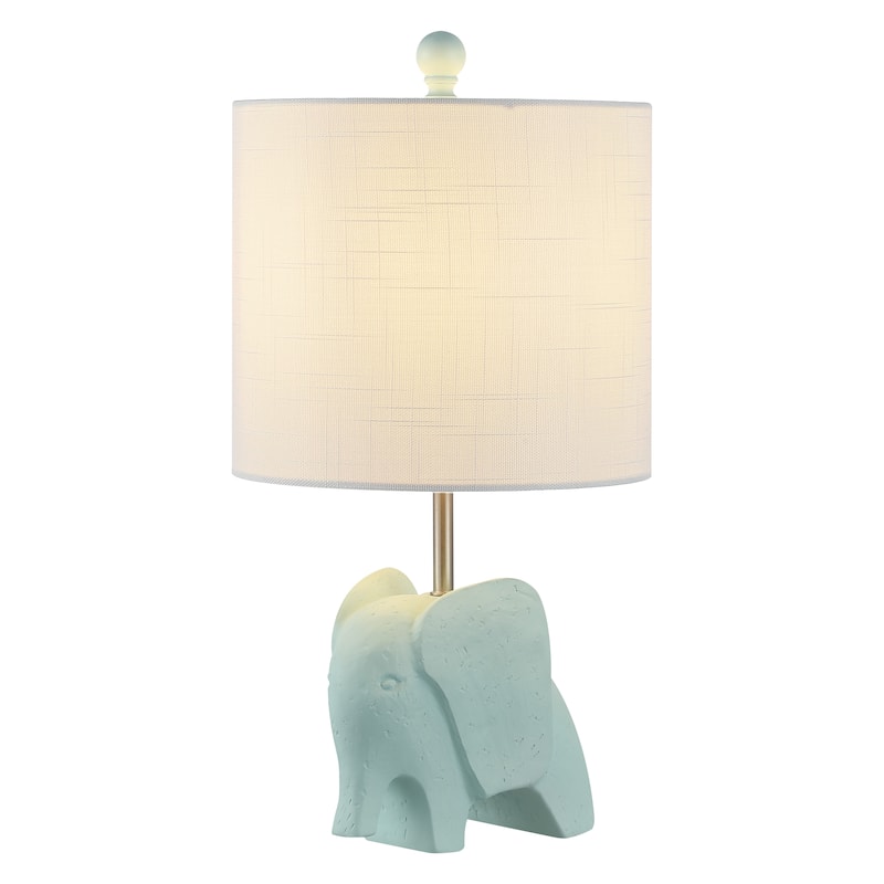 Harlow 17.5" Eclectic Southwestern Resin/Iron Elephant LED Kids Table Lamp, by JONATHAN Y - Turquoise