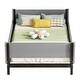 preview thumbnail 5 of 16, Twin Size Kids Bed with Built-in Bed-end Book Storage Rack, Grey