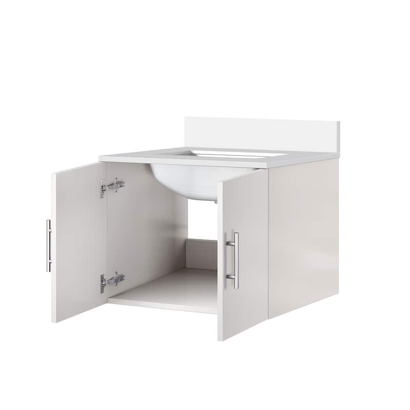 Geneva Bath Vanity with Quartz Top & Sink