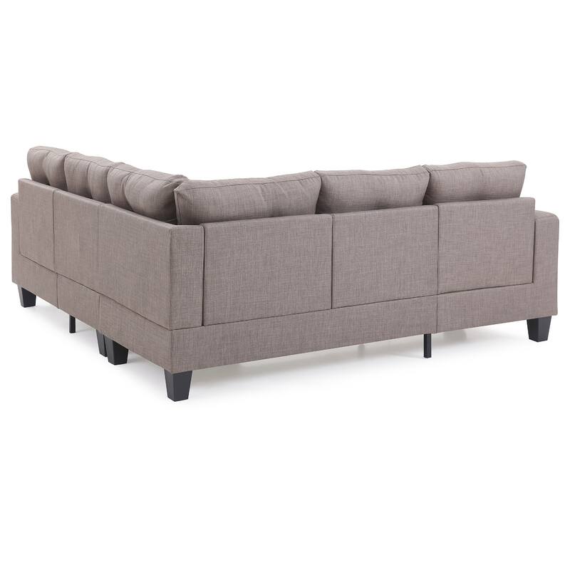 Tufted Twill L Shape Sectional Sofa - 82" - Gray