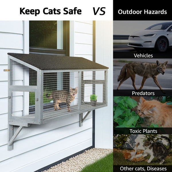 beeNbkks Cat Catio Window Box Enclosure For Indoor Cats Bed Bath Beyond 40791609