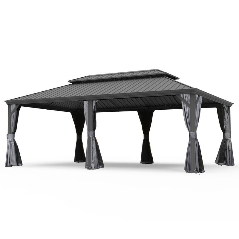 Domi Hardtop Gazebo with Galvanized Steel Double Roof and Aluminum Frame