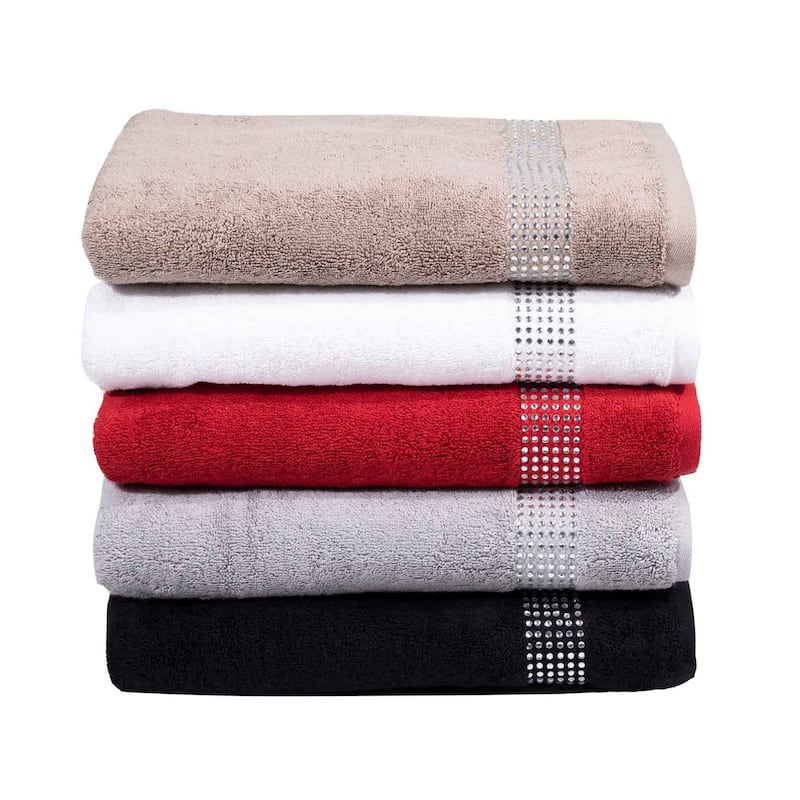 Sparkles Home Stripe Rhinestone Bath Towel