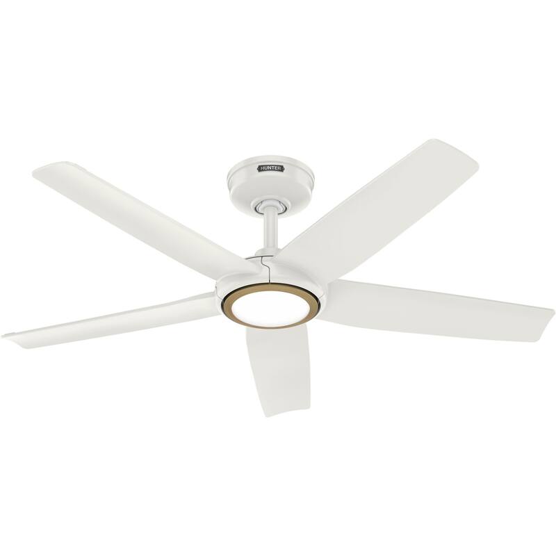 Hunter Zentech Wi-Fi ENERGY STAR Damp Rated Ceiling Fan w/ LED Light and Handheld Remote - Modern & Contemporary - SMART FAN!