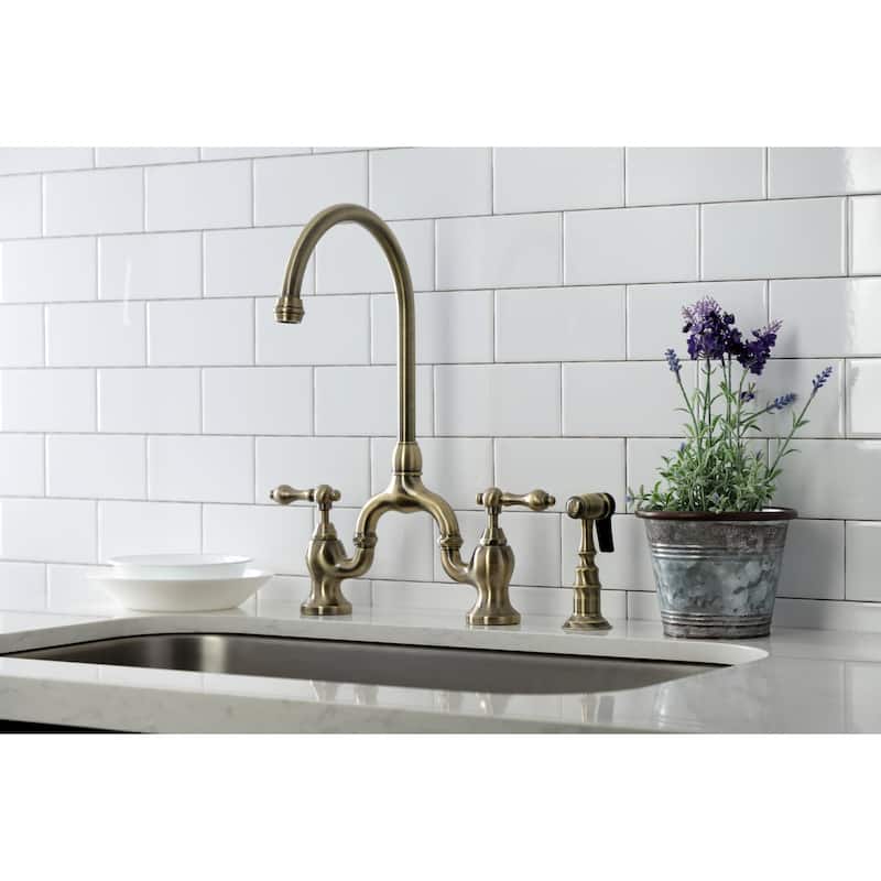 Kingston Brass English Country 1.8 GPM Bridge Kitchen Faucet -