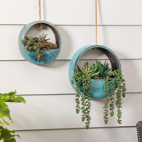 10" Ceramic Flower Pendant Hanging Planter, Set of 2 - Bed Bath & Beyond -  42642709