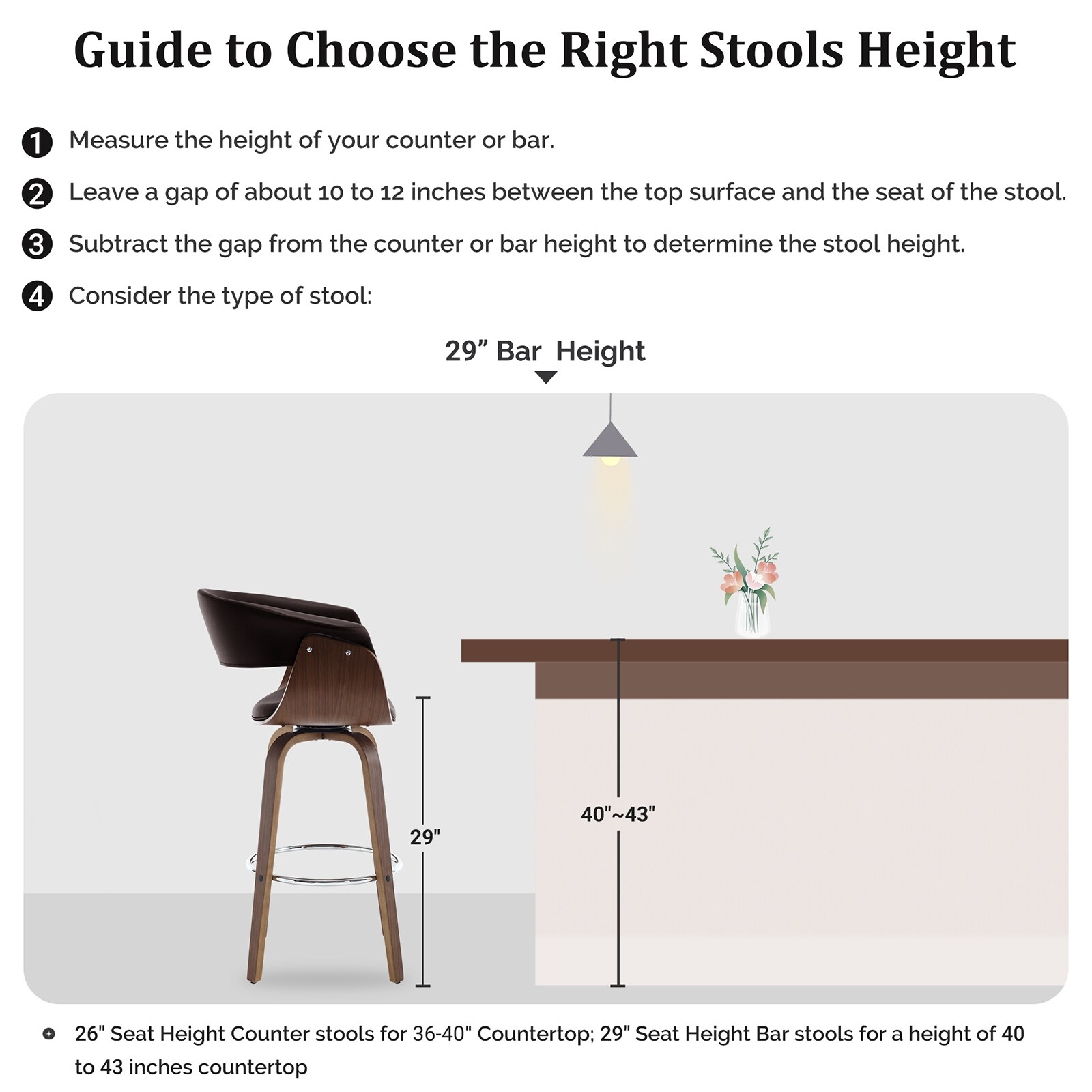 Stool height for 43 inch counter hot sale
