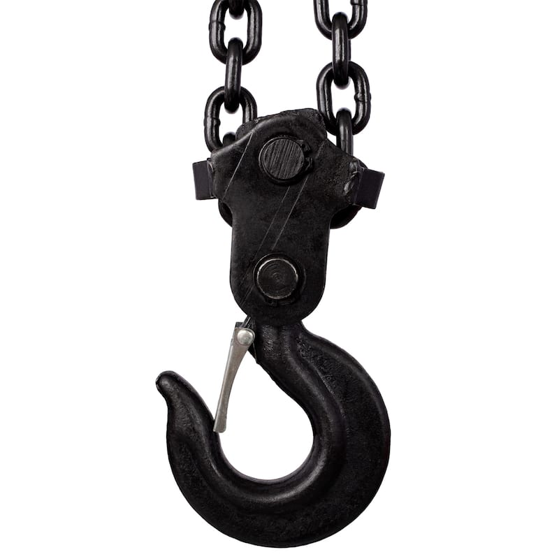 Chain hoist 4400 lbs. Black 10 ft. Steel Manual Chain Hoist Log Hook with 2 Heavy Duty Hooks