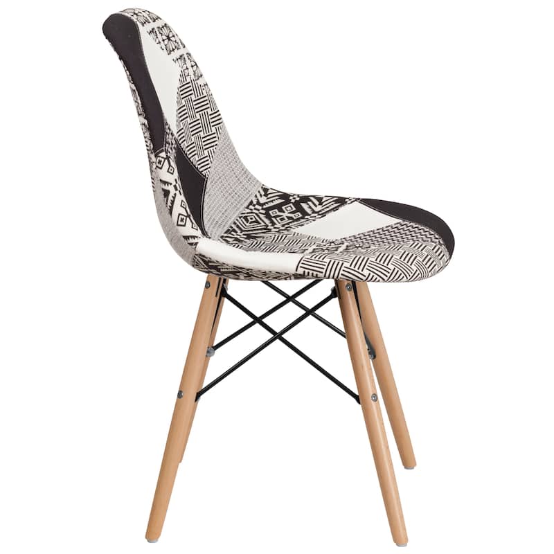 2 Pack Elon Series Fabric Chair with Wooden Legs