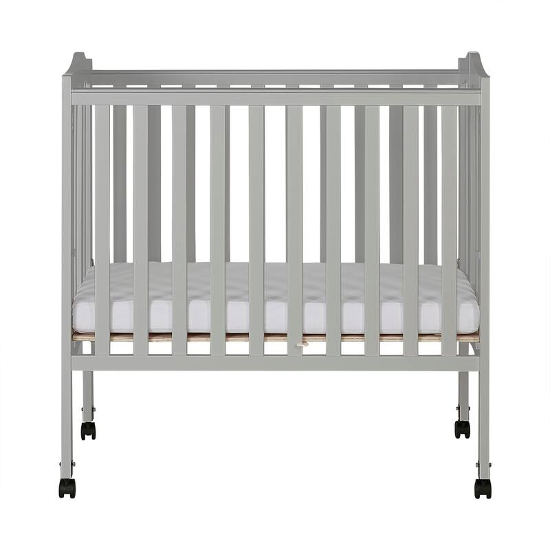 Dream On Me, 2 in 1 Lightweight Folding Portable Crib - pebble grey