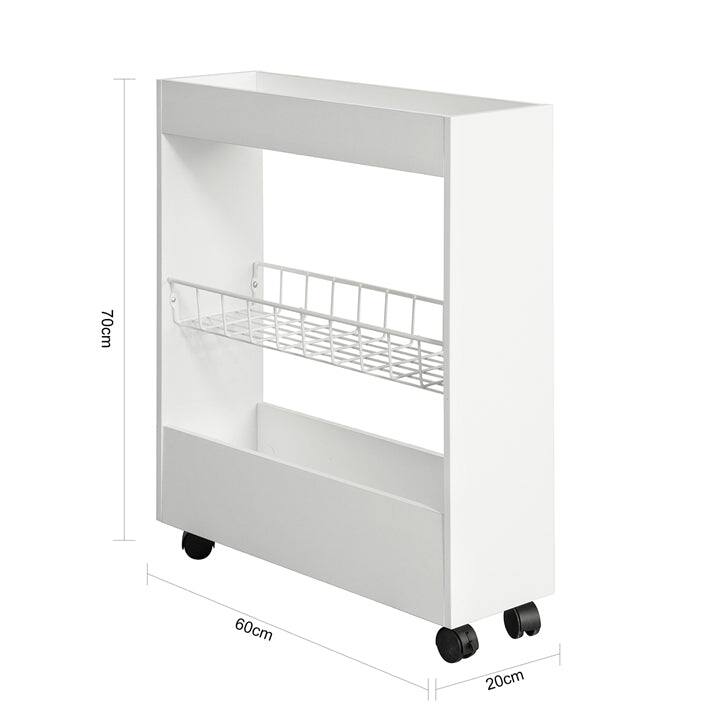 Haotian BZR46-W, Freestanding Bathroom Cabinet with 3-tier Shelf