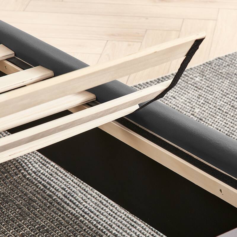 King/Queen Velvet Bed Frame with Vertical Stitch Headboard & Side Table