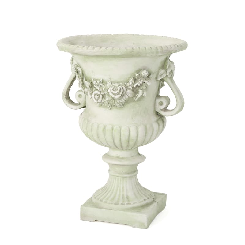 Buena Vista Outdoor 24-inch Cast Stone Urn by Christopher Knight Home