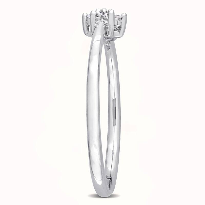 Miadora Diamond Accent Stacking Semi-eternity Ring in Sterling Silver