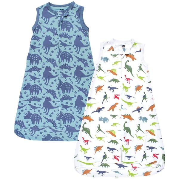 slide 1 of 1, Hudson Baby Infant Boy Interlock Cotton Sleeveless Sleeping Bag, Dinosaurs 0-3 Months - Dinosaurs