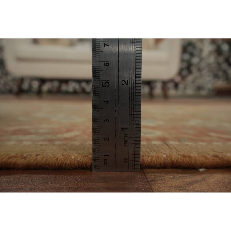 Hand Knotted Oriental 100% Wool Carpet Traditional All-Over Brown Ziegler Area Rug - 3' 11'' X 2' 0''