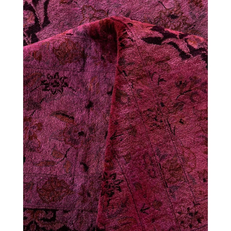 Overdyed, One-of-a-Kind Hand-Knotted Area Rug - Pink - 8' 2" x 10' 2"