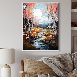 Designart "Birch Woods Spring Awakening I" Tree Birch Framed Canvas ...