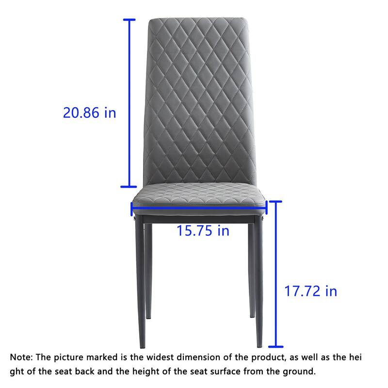 Modern Minimalist Fireproof Leather Dining Chair,Set of 6
