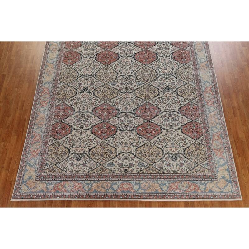 Geometric Bakhtiari Turkish Oriental Area Rug Hand-knotted Wool Carpet - 9'9" x 13'0"