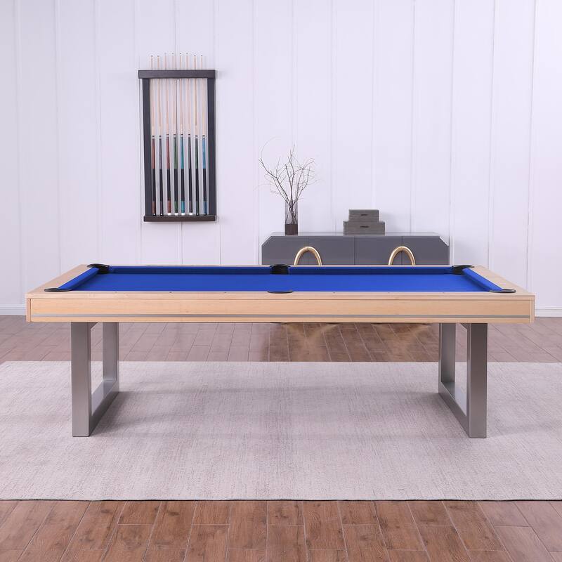 Maple Harmony 8ft Billiard Slate Pool Table with Dining Top - Beige/Pink