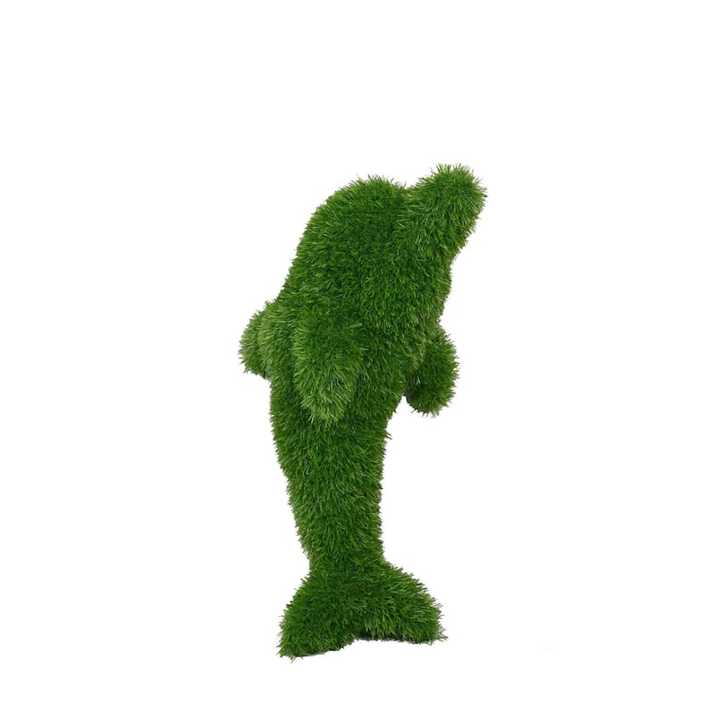 Artificial Dolphin Outdoor Garden Turf Topiary - 30"