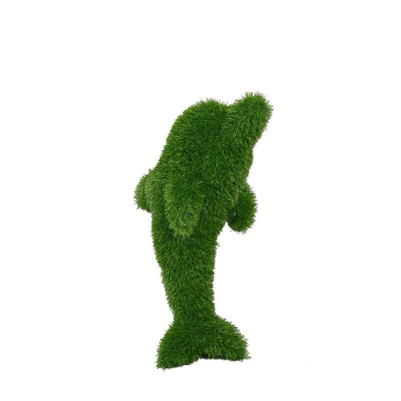 Dolphin Outdoor Garden Artificial Turf Topiary - 22"