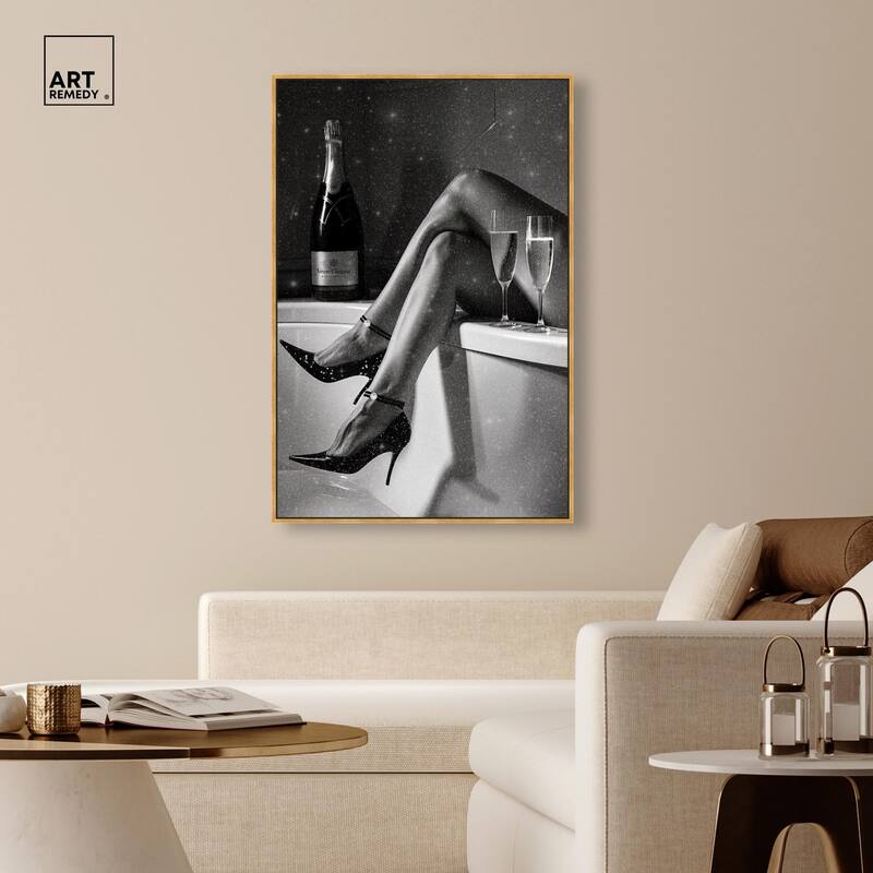 Champagne Bath Glamour Canvas by Art Remedy