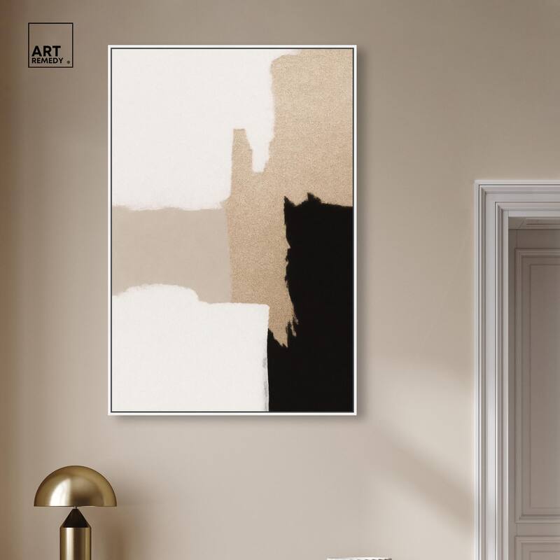 Beige and Black III Canvas by Art Remedy