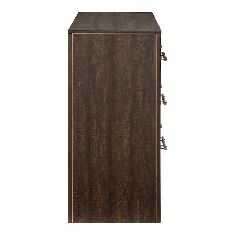Malgan Traditional Walnut 56-inch Wide 6-Drawer Double Dresser by Furniture of America