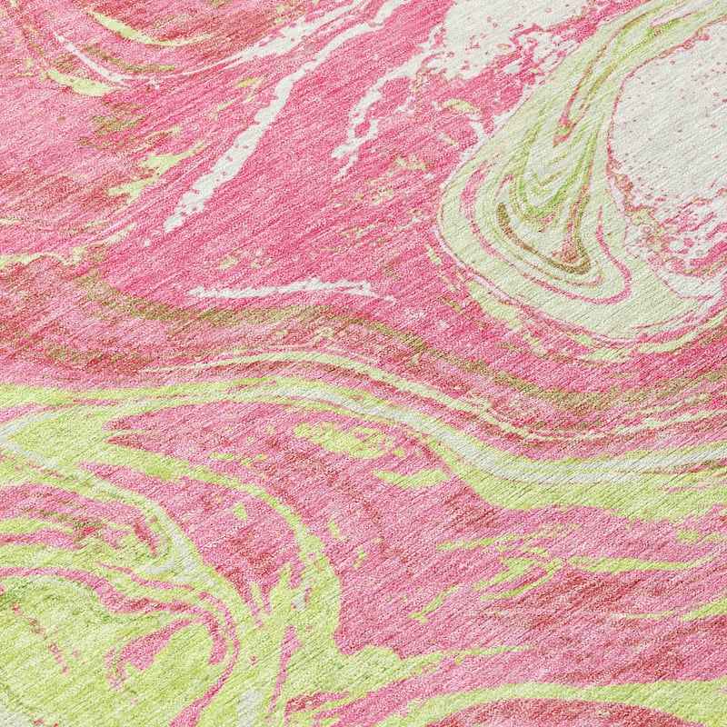 Machine Washable Indoor/ Outdoor Abstract Brushstroke Chantille Rug