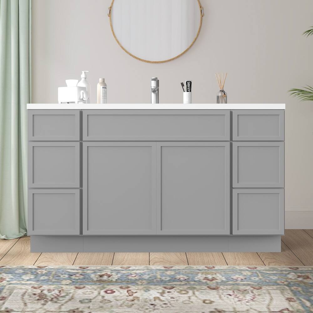 Vanity Art 63" Birch Freestanding Bathroom Vanity Cabinet without Top