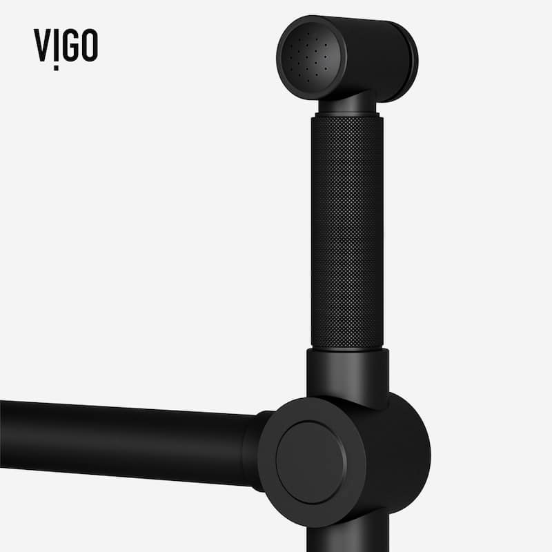 VIGO Cass 13" H Widespread Pull-Out Sprayer Kitchen Faucet