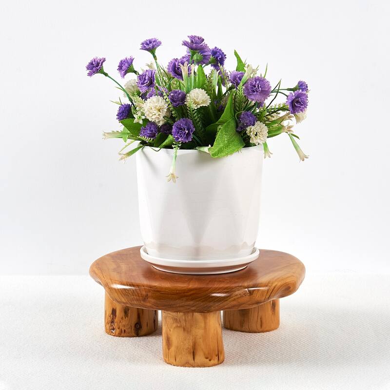 Cedar Roots Serving Stand Farmhouse wood pedestal stand plant holder
